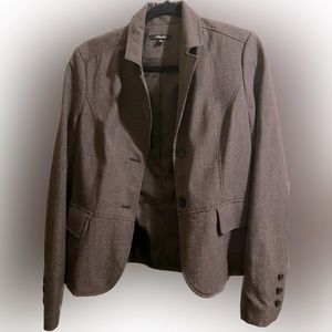 Brown Twill Long Sleeve Suit Jacket